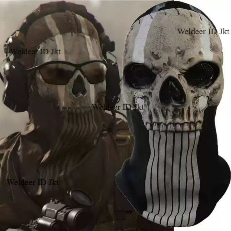 Topeng COD Ghost Tengkorak Airsoft Halloween Cosplay
