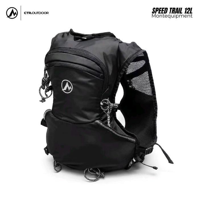Ready Stok Hydropack Monte Equipment 12L Speedtrail / Tas Lari Trailrun Hydropack 12L - Hitam