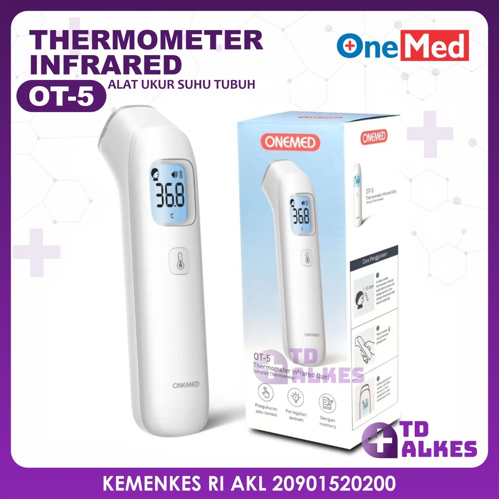 Onemed Thermometer Head OT-5 Pengukur Cek Ukur Suhu Badan Tembak Sensor Termometer Infrared Dewasa A