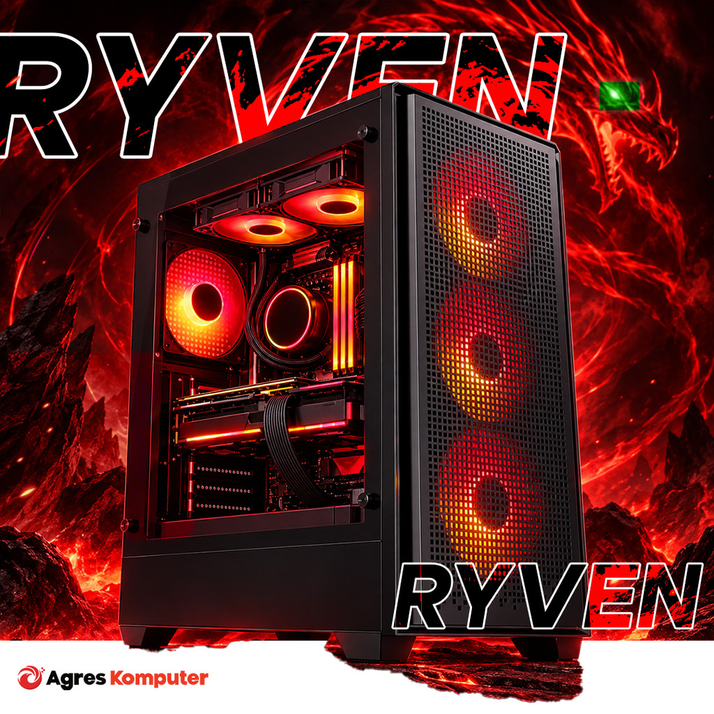 AGRES RYVEN GAMING PC RYZEN 5 5500 GTX 1050 4G/ 8GB 256GB RAKITAN PC GAMING 3Y