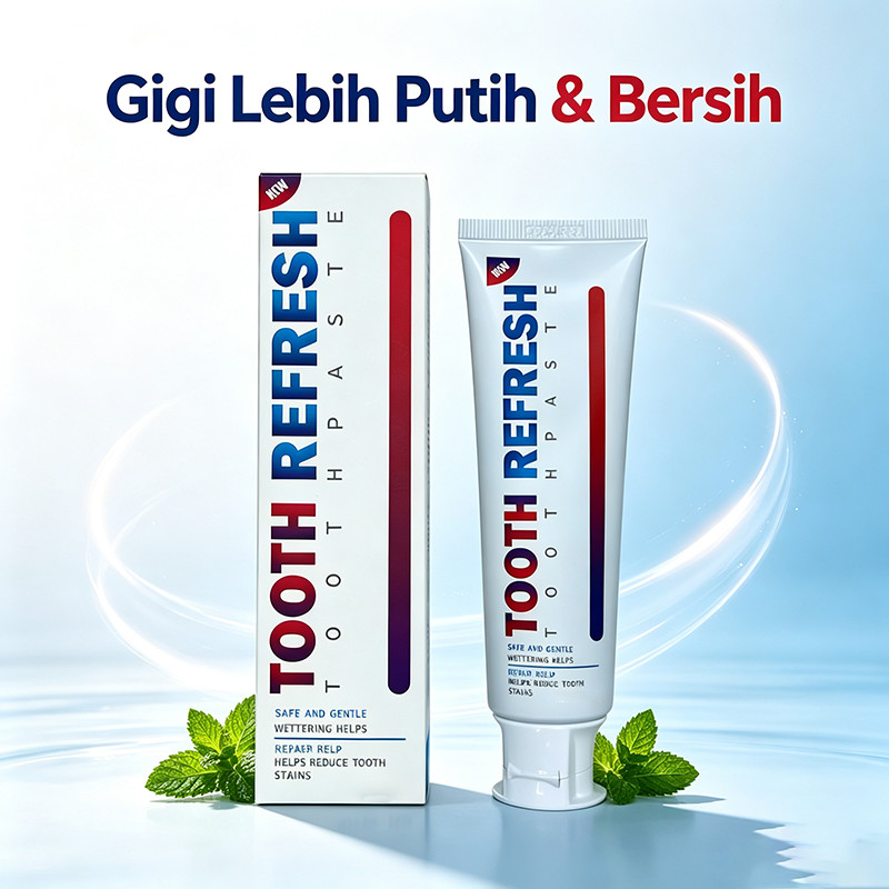 Tooth Refresh Toothpaste Pasta Gigi 50g Nafas Segar Memutihkan Pasta Gigi Pemutih Mencegah Kerusakan