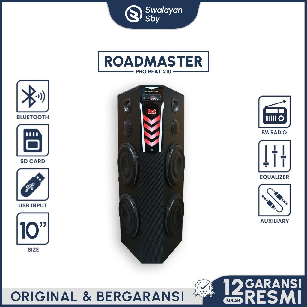 SPEAKER BLUETOOTH SPEAKER KARAOKE SPEAKER BLUETOOTH BASS SPEAKER AKTIF ROADMASTER PRO BEAT 210 WOOFE
