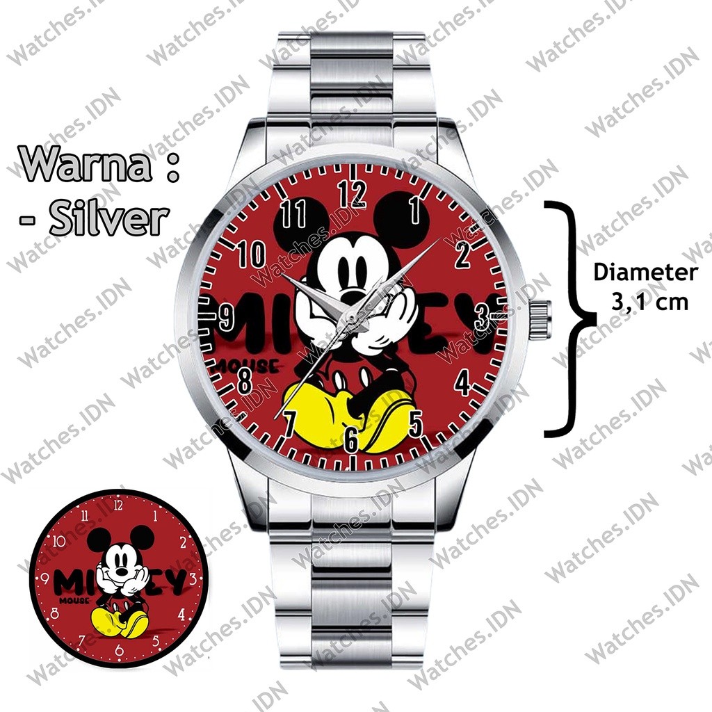 Jam Tangan Cewek Model Rantai Karakter Mickey Mouse Lucu