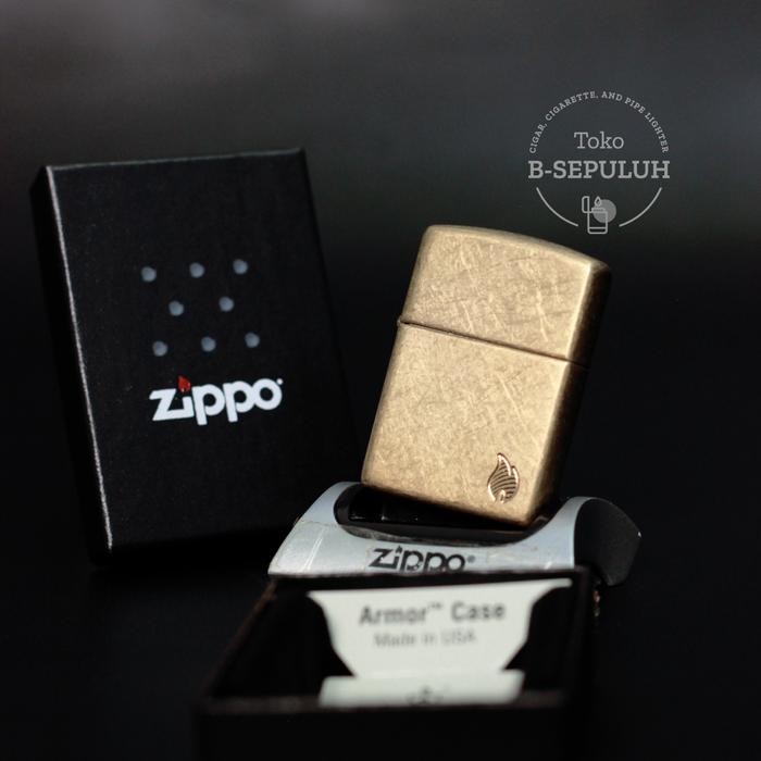 Zippo Armor Series Flame Tumbled Brass 46398