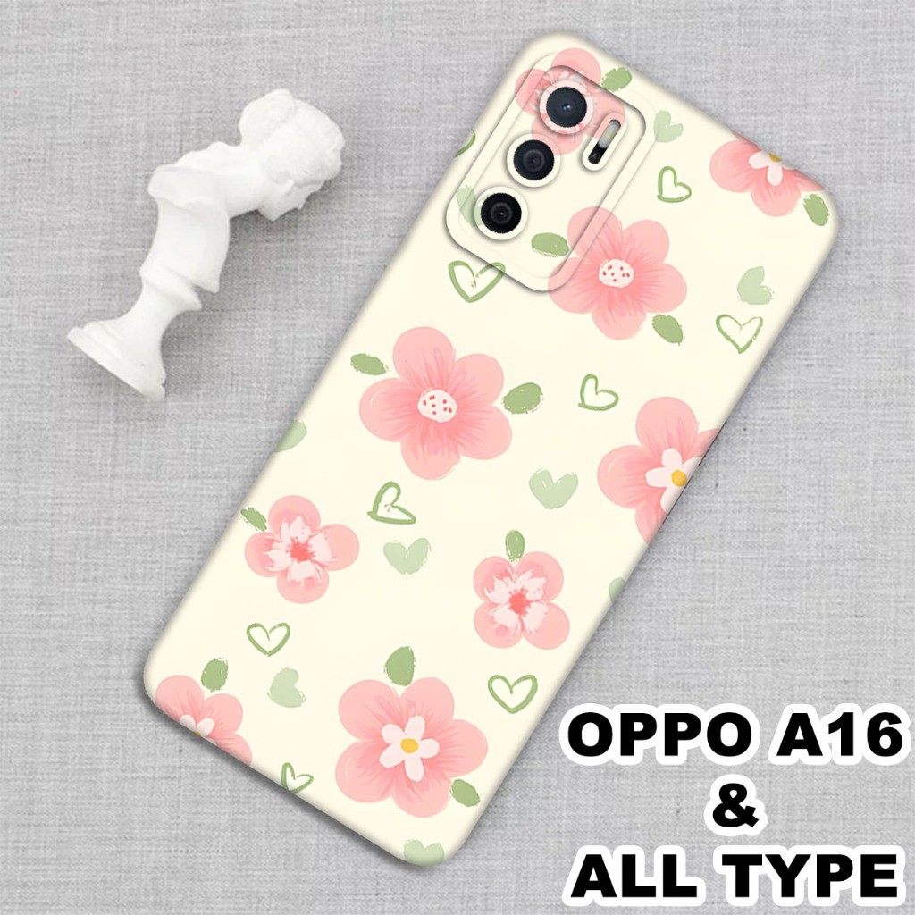 (GC16) Softcase karet Hp OPPO A16 | Case Bunga | Case OPPO A16 Silikon Tpu Pro Camera | Kesing OPPO 