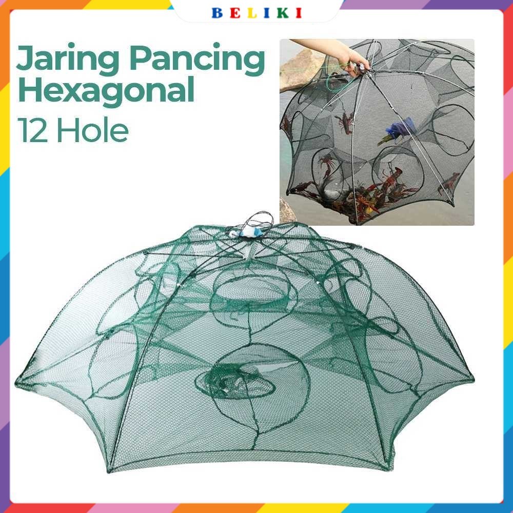 Jaring Pancing Ikan Hexagonal 12 Hole Fishing Net Trap Cage - H14572