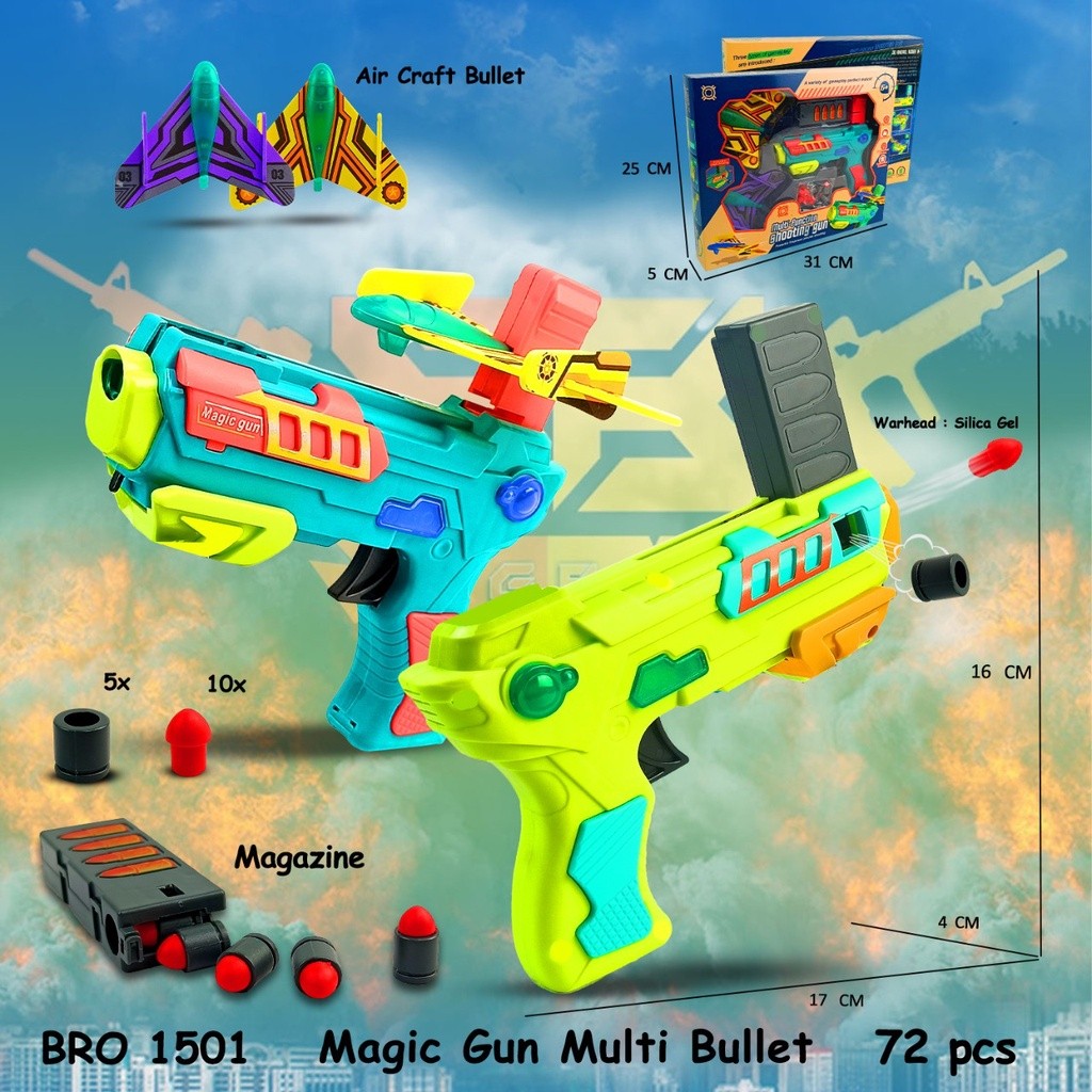 BISA COD. BRO1501 Pistol Pesawat Bisa Terbang Pistolan Peluru Busa Tembak Tembakan Mainan Anak BIGBA
