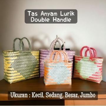 Tas lurik anyaman Tas keranjang anyaman Tas belanja Tas jadul