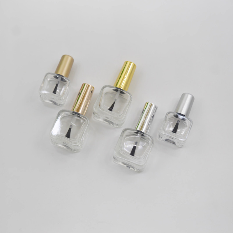 New 5ml/10ml Empty Glass Nail Gel Bottles Nail Polish Bottles With Brush Lid Clear Bottles Mix Paint