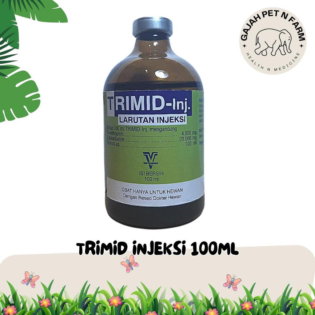 Trimid Injeksi 100 ml - Antibiotik Spektrum Luas Untuk Hewan - Antibiotik Sapi - Antibiotik Ternak -
