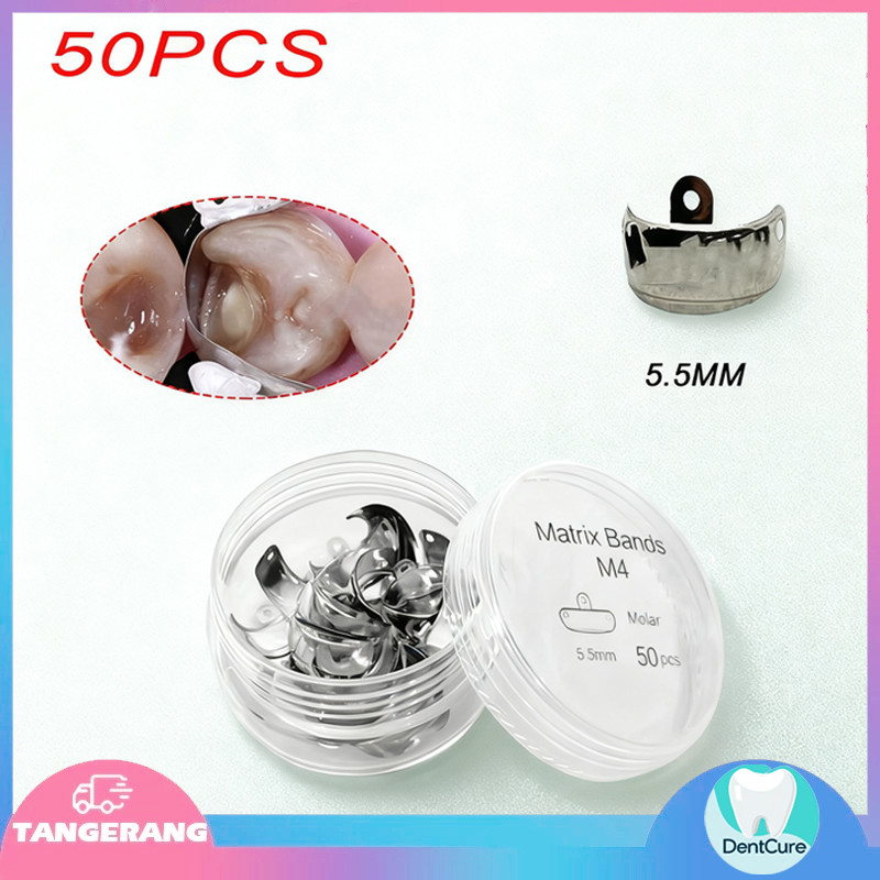 Dental Sectional Matrix Band Ginjal Contoured Contour 50pcs Posterior Matriks Metal Logam Gigi/Denta