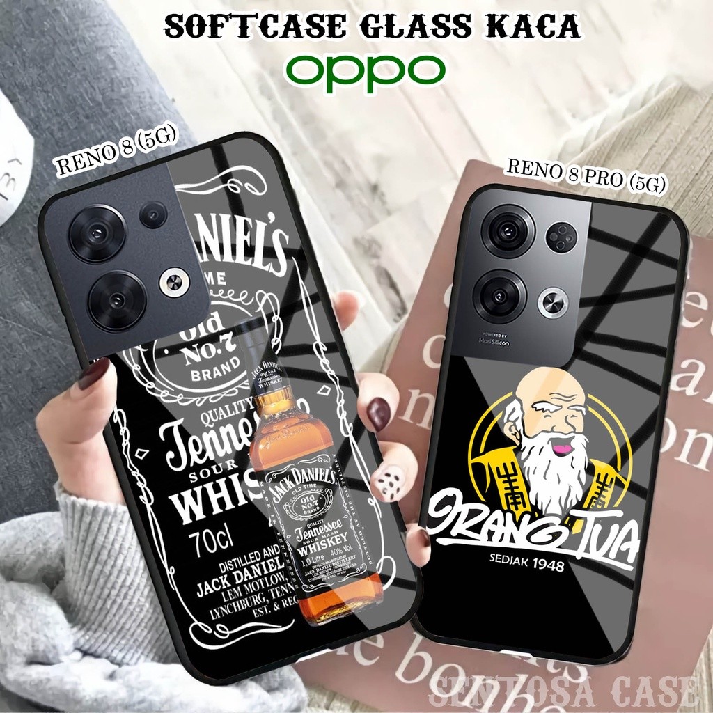 Softcase Glass Kaca OPPO RENO 8 (5G) & RENO 8 PRO (5G) - Casing HP OPPO RENO 8 & 8 PRO (5G) [ S09 ].