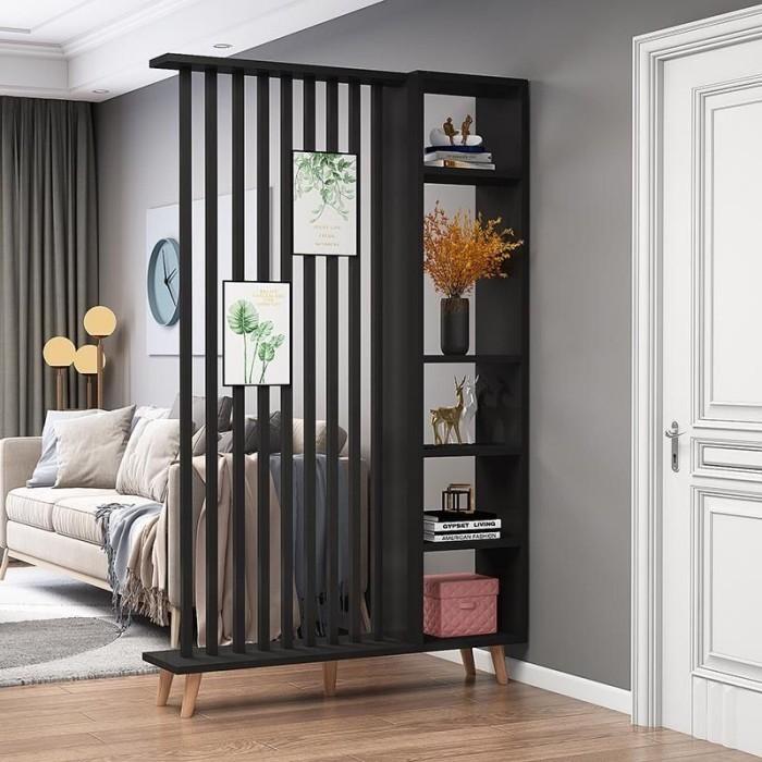 Partisi penyekat ruangan minimalis type B scandinavian - hitam putih
