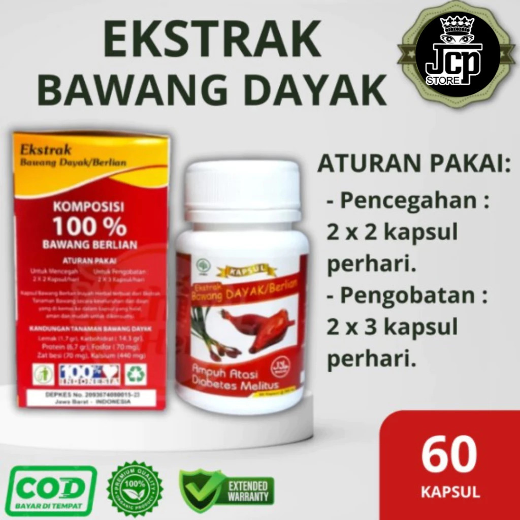 Kapsul Bawang Dayak / Bawang Dayak Asli Kalimantan Ampuh atasi Diabetes ori