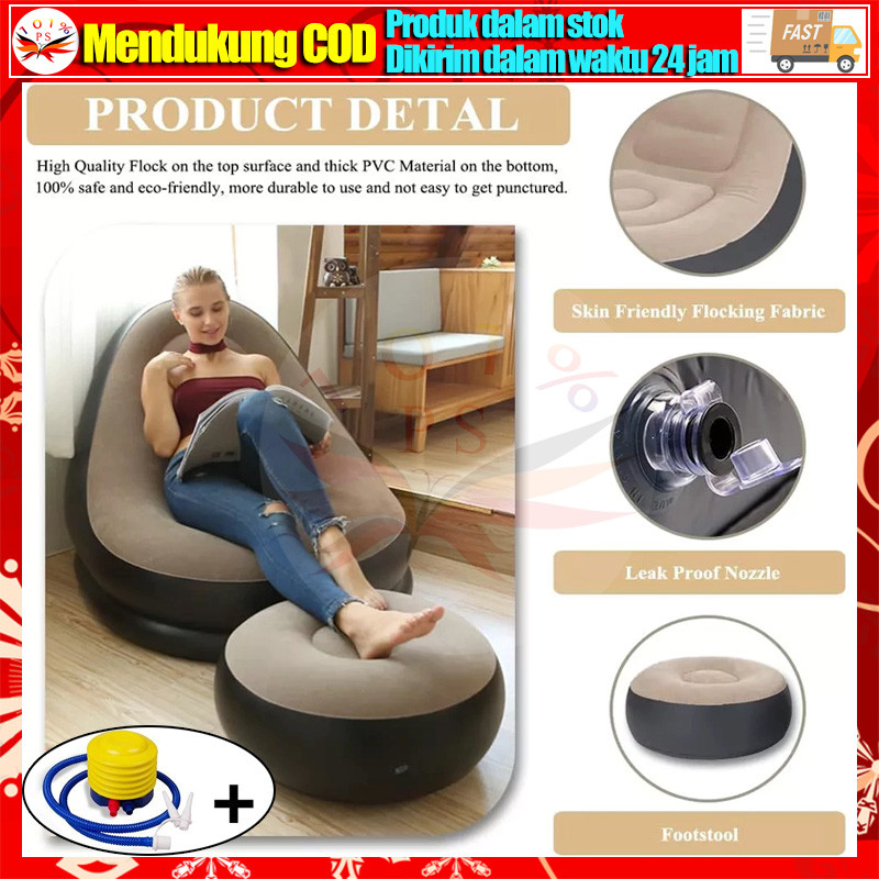 Sofa Angin Jumbo Sofa Santai Angin Portable Sofa Tiup Dengan Sandaran Kasur Angin Free Pompa Bed Ang
