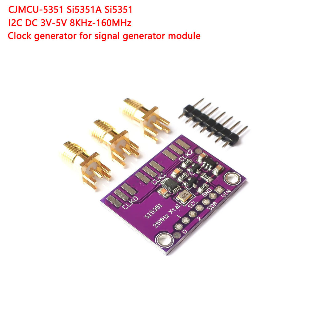 Clock Generator for Arduino Breaking Plate Signal Module CJMCU-5351 Si5351A Si5351 I2C DC 3V-5V 8KHz