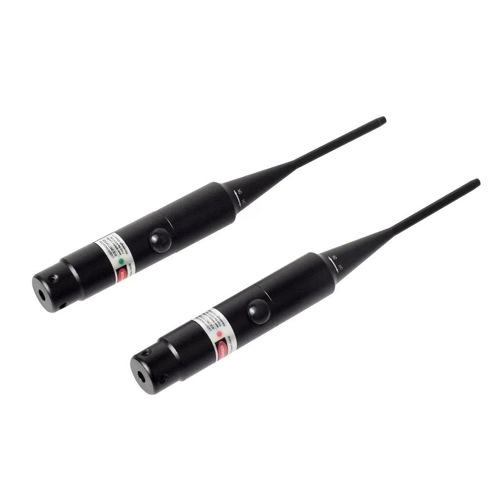 Tactical Red Green Barrel Bore Sight Kit for .177 to .50 Caliber Rifle Hand Boresighter with Button 