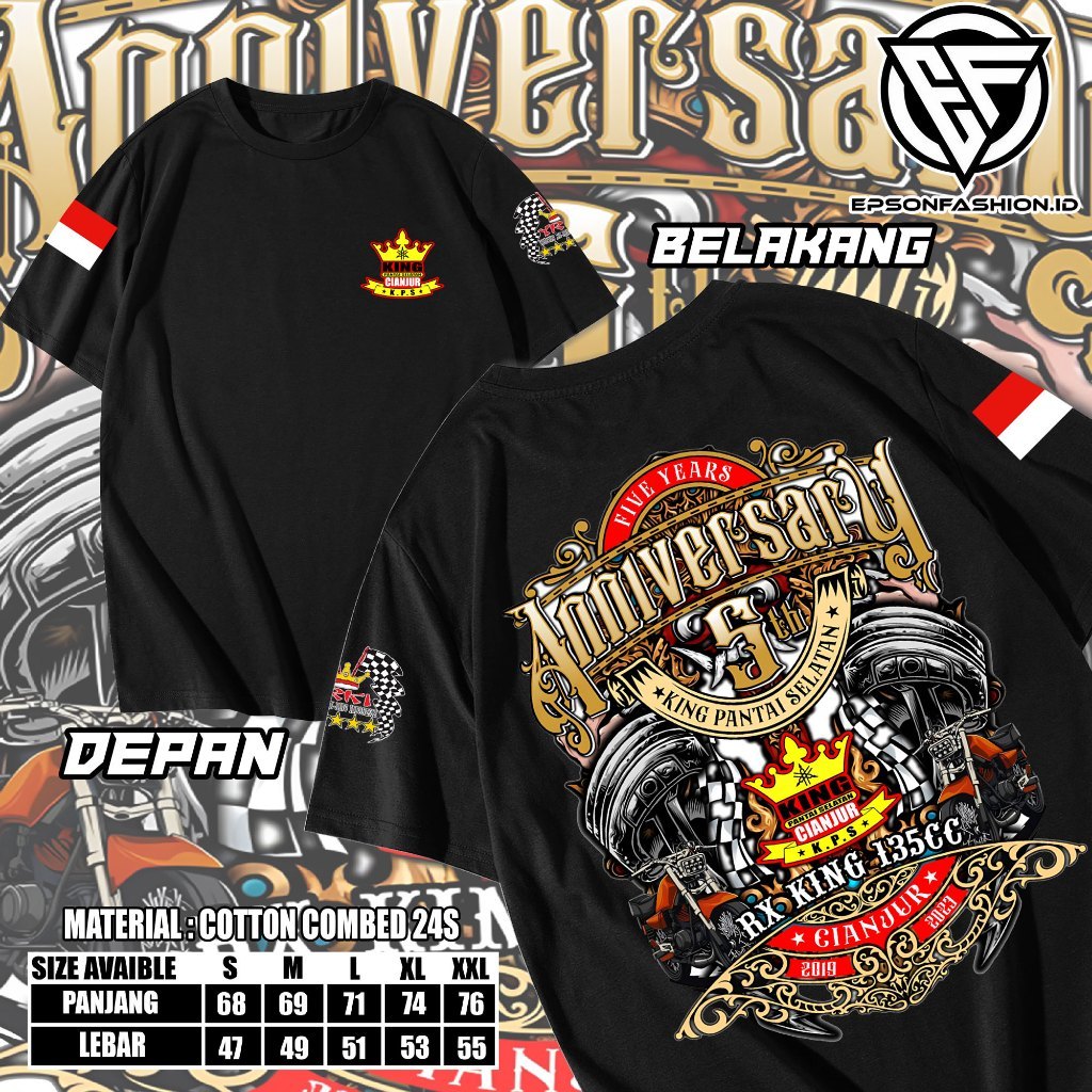 Kaos RX-King Jamnas Anniversary 4 - Kaos Rx-King Cianjur Selatan - Pria Dan Wanita - Cotton Commbed 