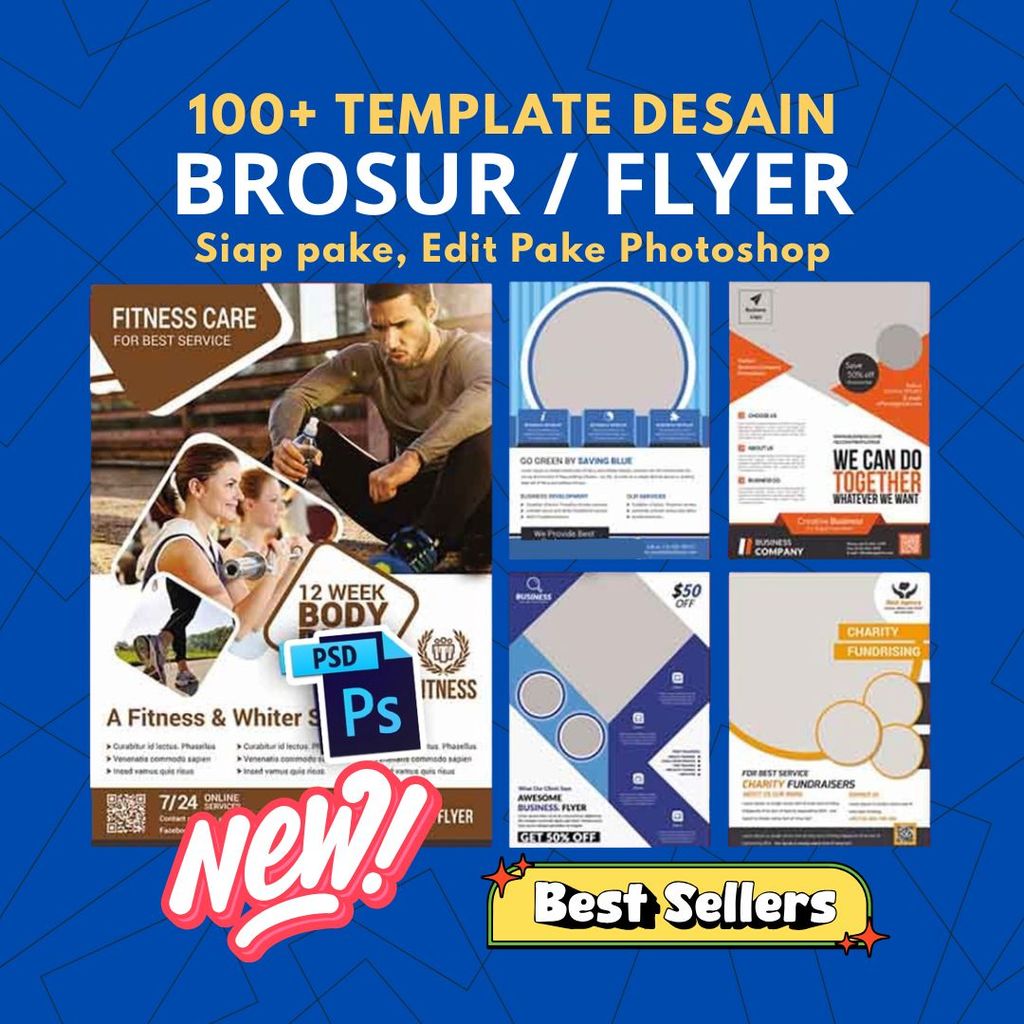 100 Template Desain Brosur Flyer PSD Premium + Bonus