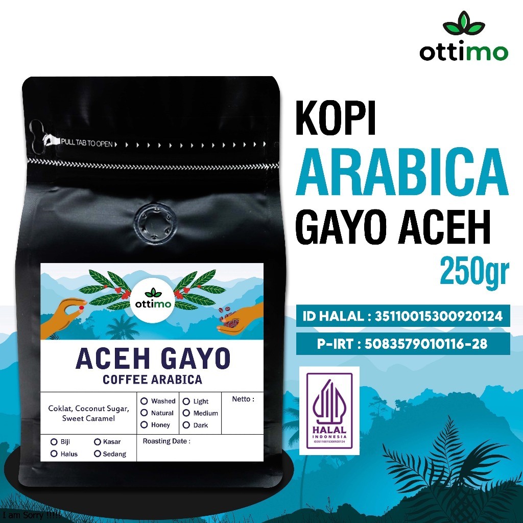 PROMOOttimo Kopi 250gr / Kopi / Kopi Bubuk / Kopi Hitam / Kopi Arabika / Gayo / Kopi Arabica / Kopi 