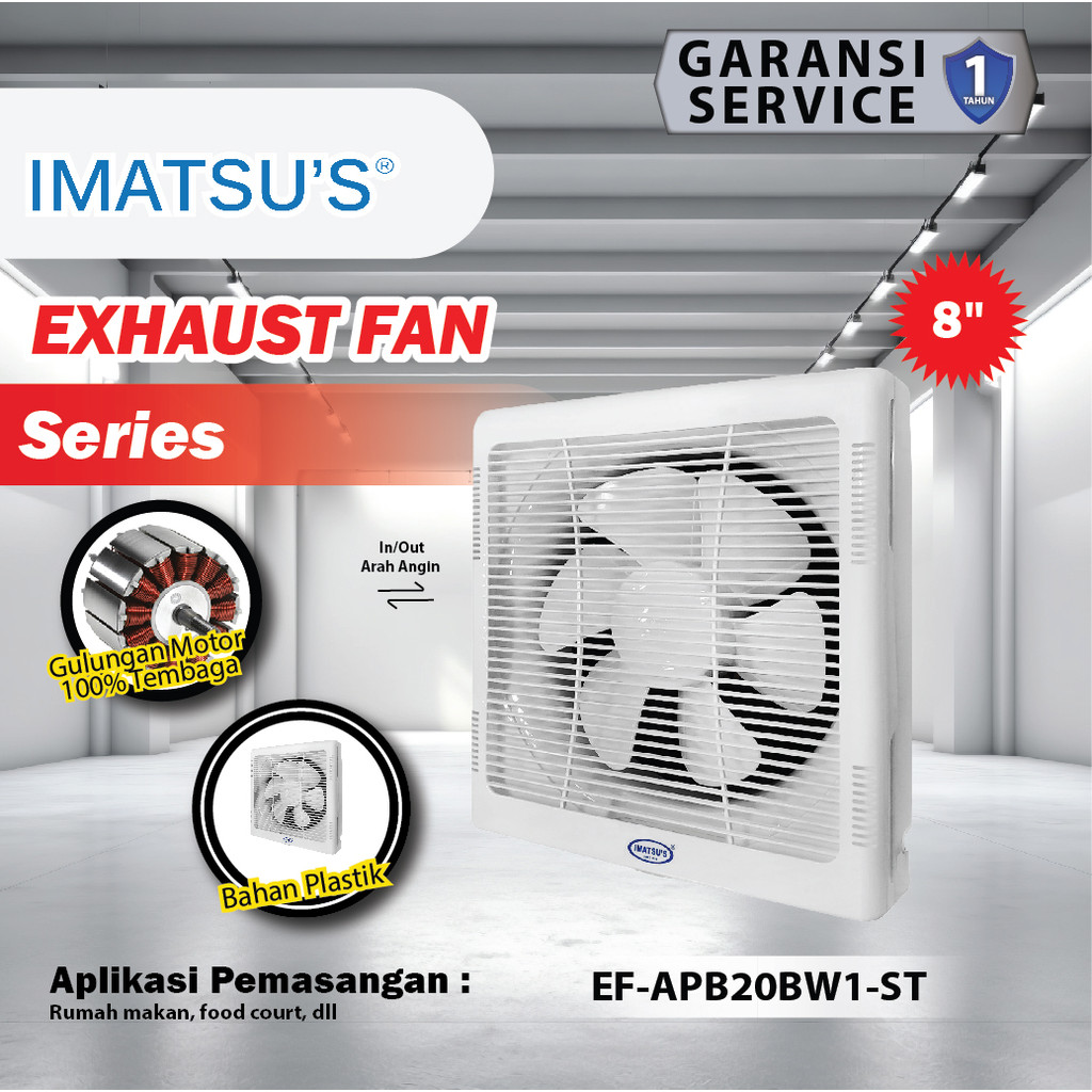Wall Exhaust/Hexos/Heksos Fan Dinding 8" Exhaust Fan Dinding 8 Inch