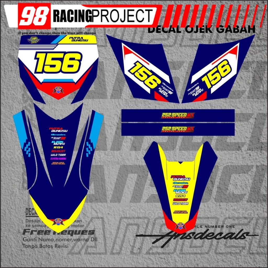 Stiker Gabah Stiker Yz Decal Motor Angkut Gabah Decal Taxi Gabah Decal Ojek Gabah