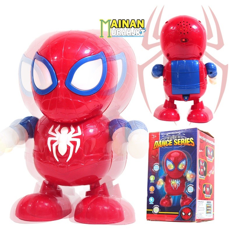 MAINAN ROBOT SPIDERMAN JOGET 9017 MAINAN LUCU ANAK SPIDERMAN JOGET MENYALA MUSIK