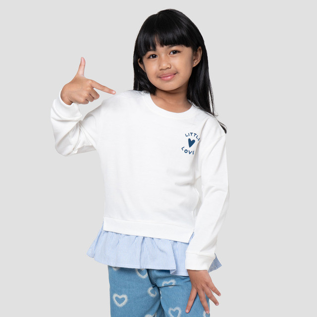 Little M Combi Woven Stripes Sweater Anak Perempuan 123093966