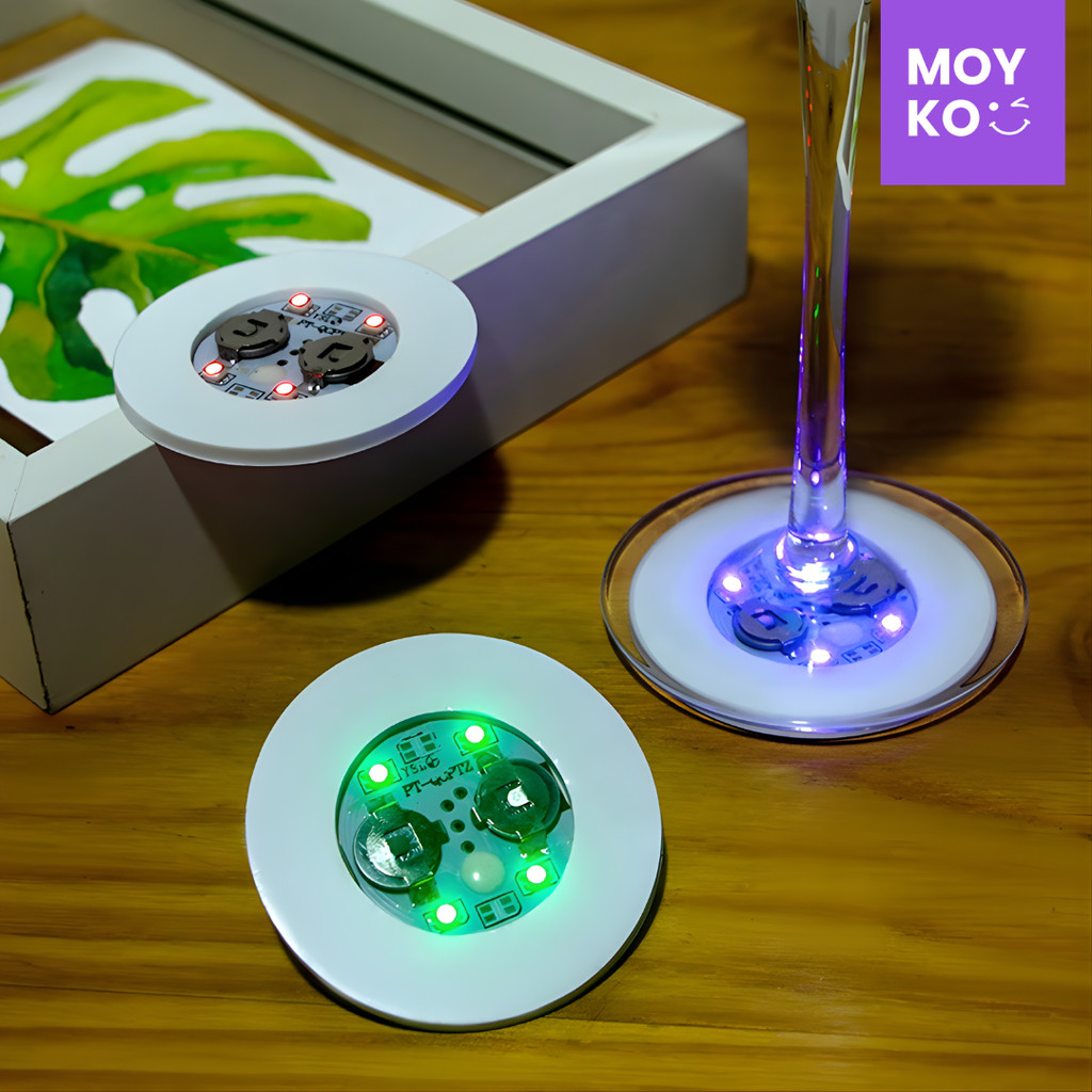 Lampu Alas Botol Wine Bottle Stickers LED Coaster Light - LG230