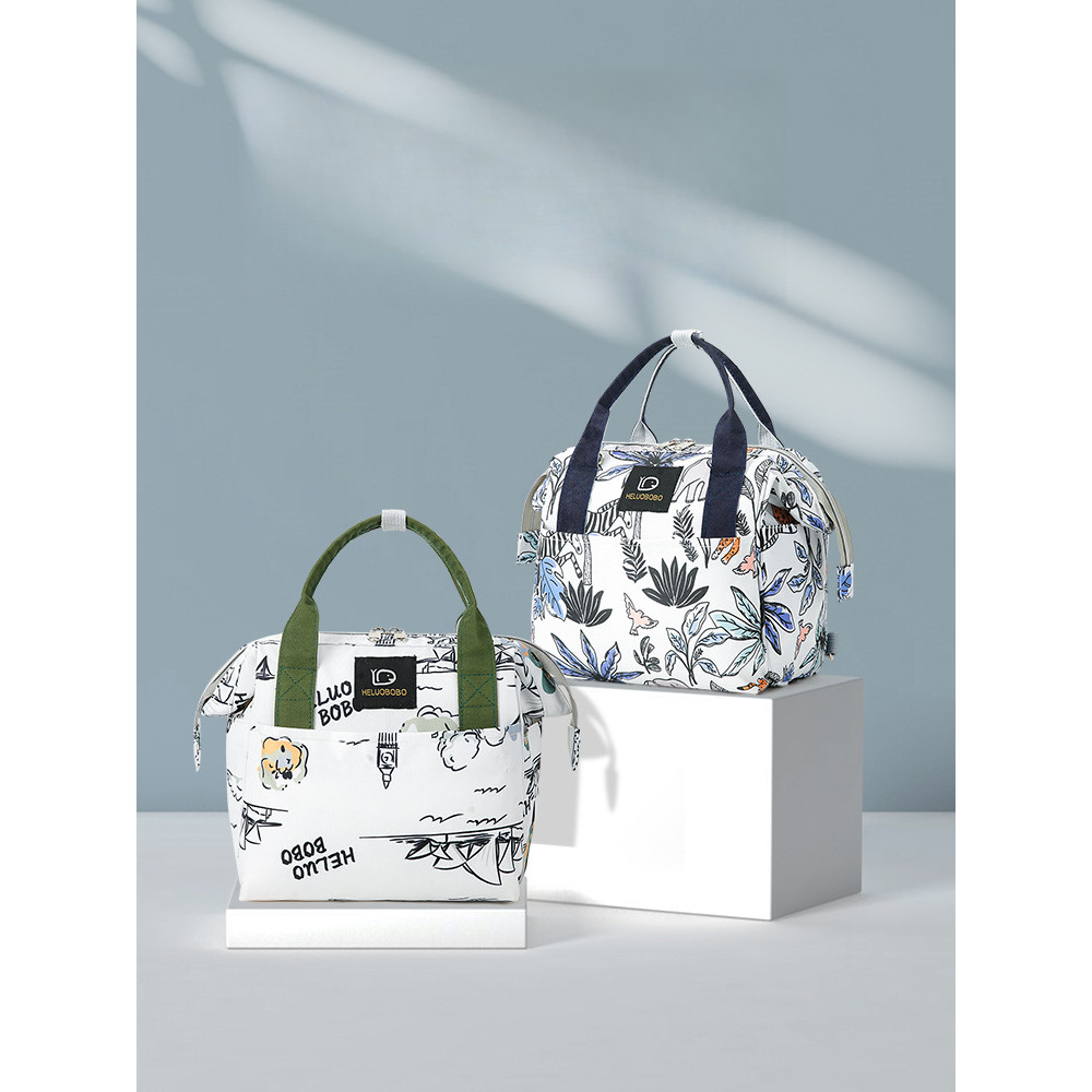 Tas ibu dan bayi multifungsi kecil, tas insulasi botol bayi motif modis, tas ransel ibu terlaris