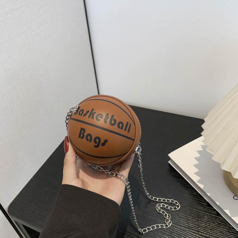 Tas Bahu Wanita Bentuk Bola Basket Kreatif yang Modis Tas Selempang