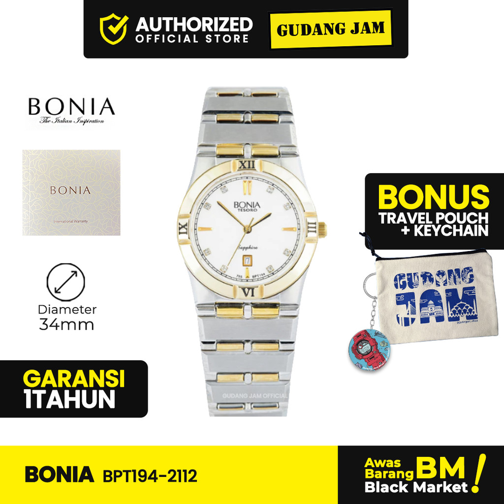 Jam Tangan Pria Bonia BPT194-2112 Analog Stainless Steel strap