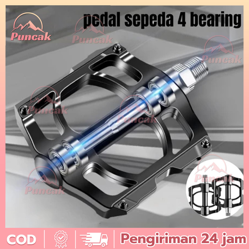 Pedal Sepeda Bantalan Pedal Sepeda 4 Bantalan Ultraringan Pedal Pengunci Otomatis Pedal Sepeda Jalan