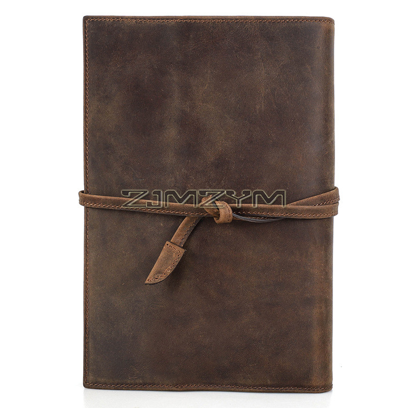 Leather Cover Case for A5 Journal Writing Notebook - Lay Flat Notebook Cover with Inner Pocket Organ
