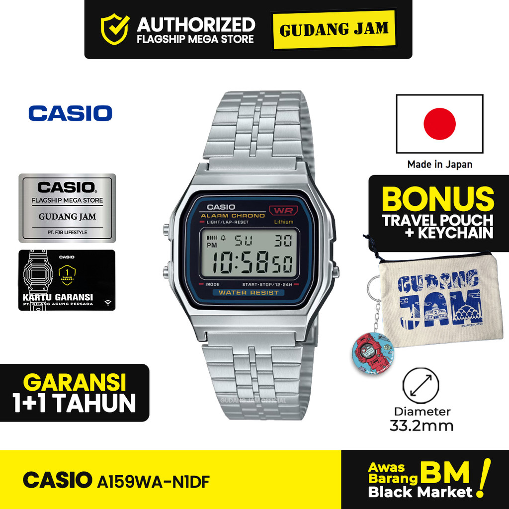 Jam Tangan Casio General A159WA-N1DF A159WA N1DF A159WA A159