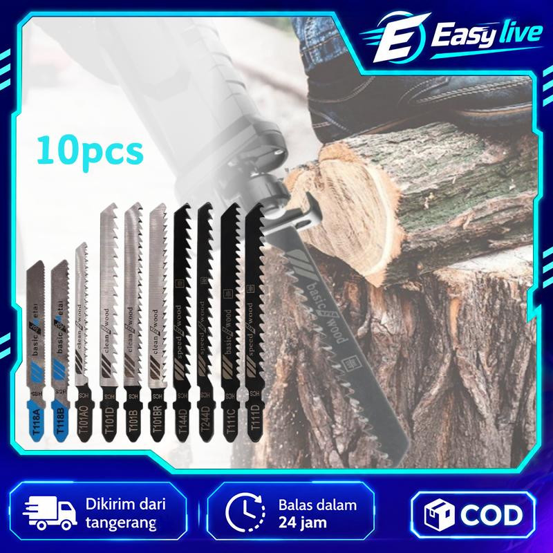 10pcs Mata Jigsaw Saw Blade Untuk Kayu Metal Akrilik PVC Mata Gergaji Ukir Serbaguna