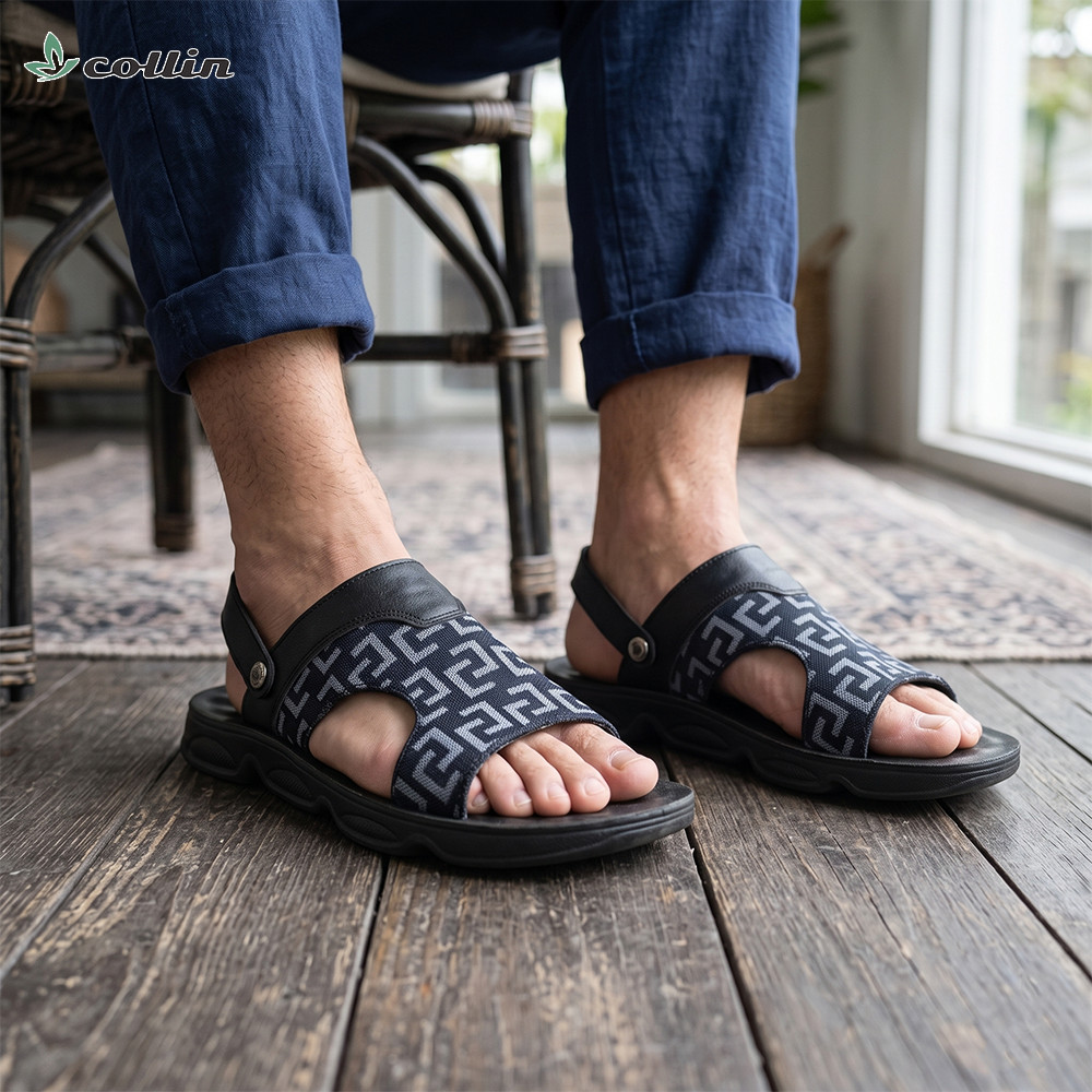 COLLIN Sepatu Sandal Pria Sporty Tali Velcro Sandal Gunung Outdoor Empuk Anti Slip HTB9105