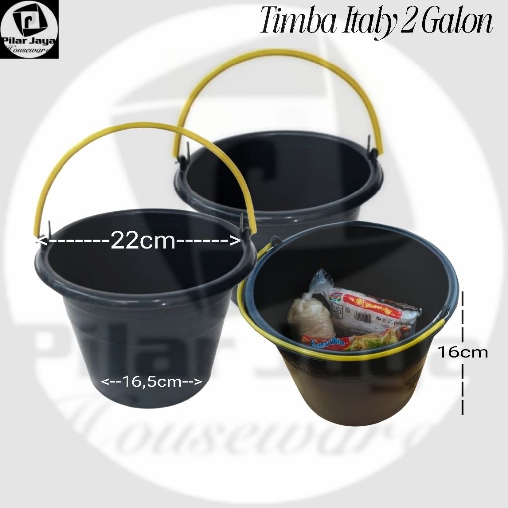 Terbaru Paket 50 pcs Ember Berkat/Timba Italy 2 Galon Hitam/Ember Hajatan 2 Galon Hitam/Timba Hajata