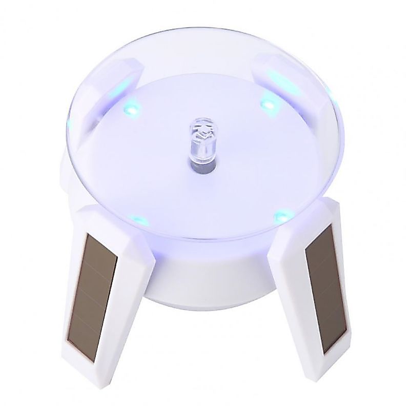 Stand Display Putar / Lampu Led / Jewelry Display Stand / Solar Dudukan Pajangan Berputar