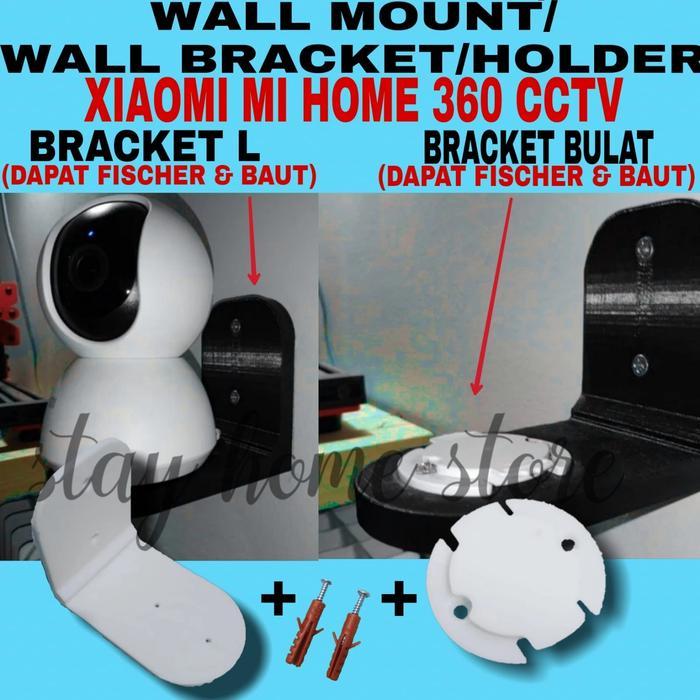 xiaomi cctv 360 wall bracket wall mount - Putih, 1 SET