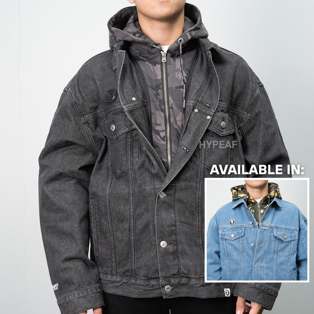 Jaket AAPE by A Bathing Ape Denim Zip Jacket [100% Authentic]