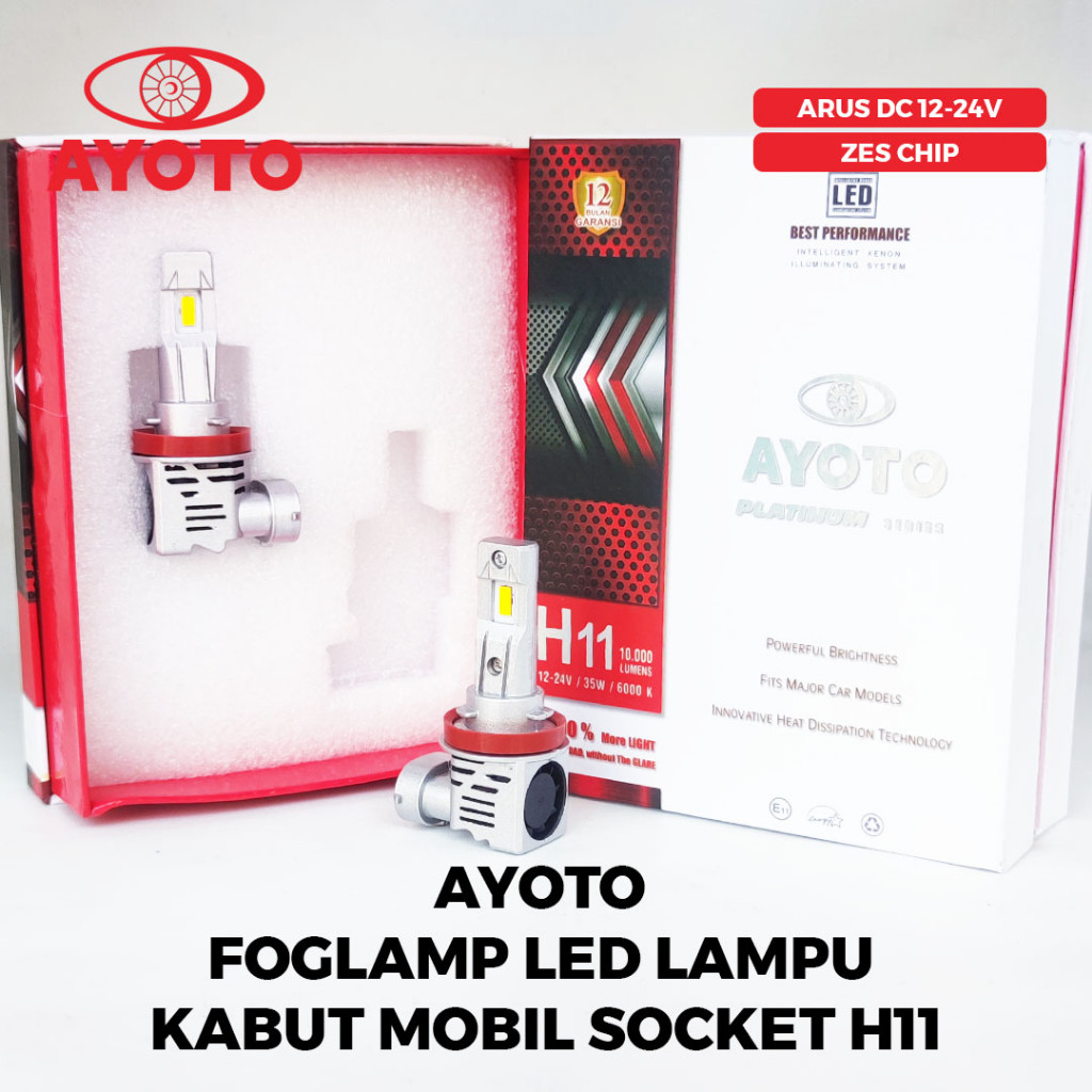 AYOTO Lampu Kabut A1 H11 A3 H11 LED Foglamp Mobil Universal Socket H11 Terang