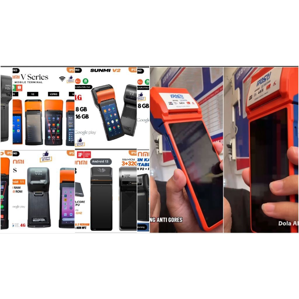 Anti Gores Hydrogel Anti Spy Privasi Glossy Mesin EDC / POS Sunmi V2 V2s V1s L2s L2Ks L2K L2 L2H D2 