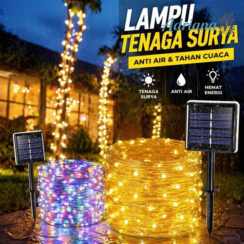 Lampu Hias Tenaga Surya Anti Air 300 Led Lampu String 8 Mode Untuk Taman Pesta