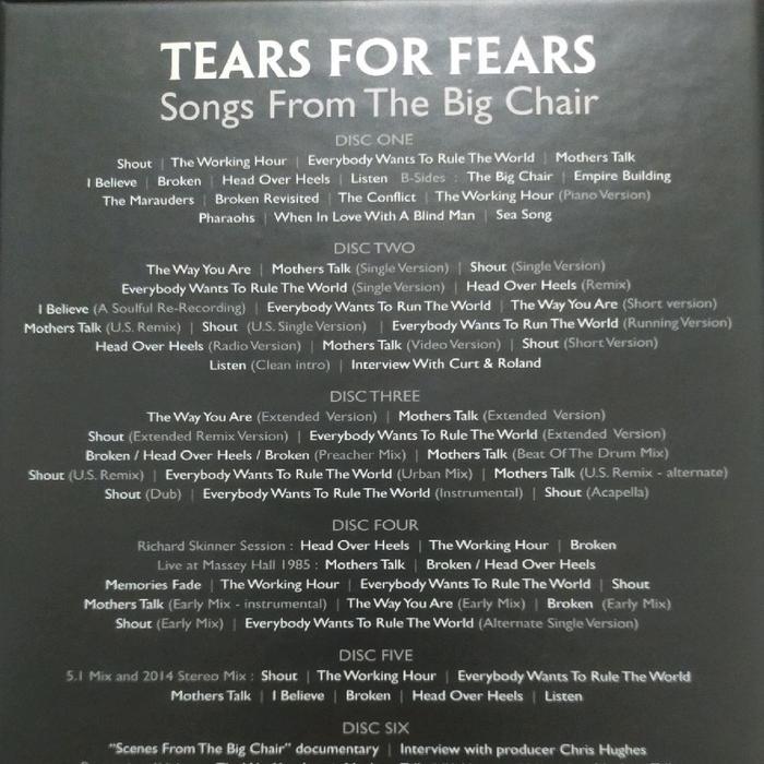 CD TEARS FOR FEARS - SONGS FROM THE BIG CHAIR SUPER DELUXE EDITION (4 cd set). spandau ballet duran 