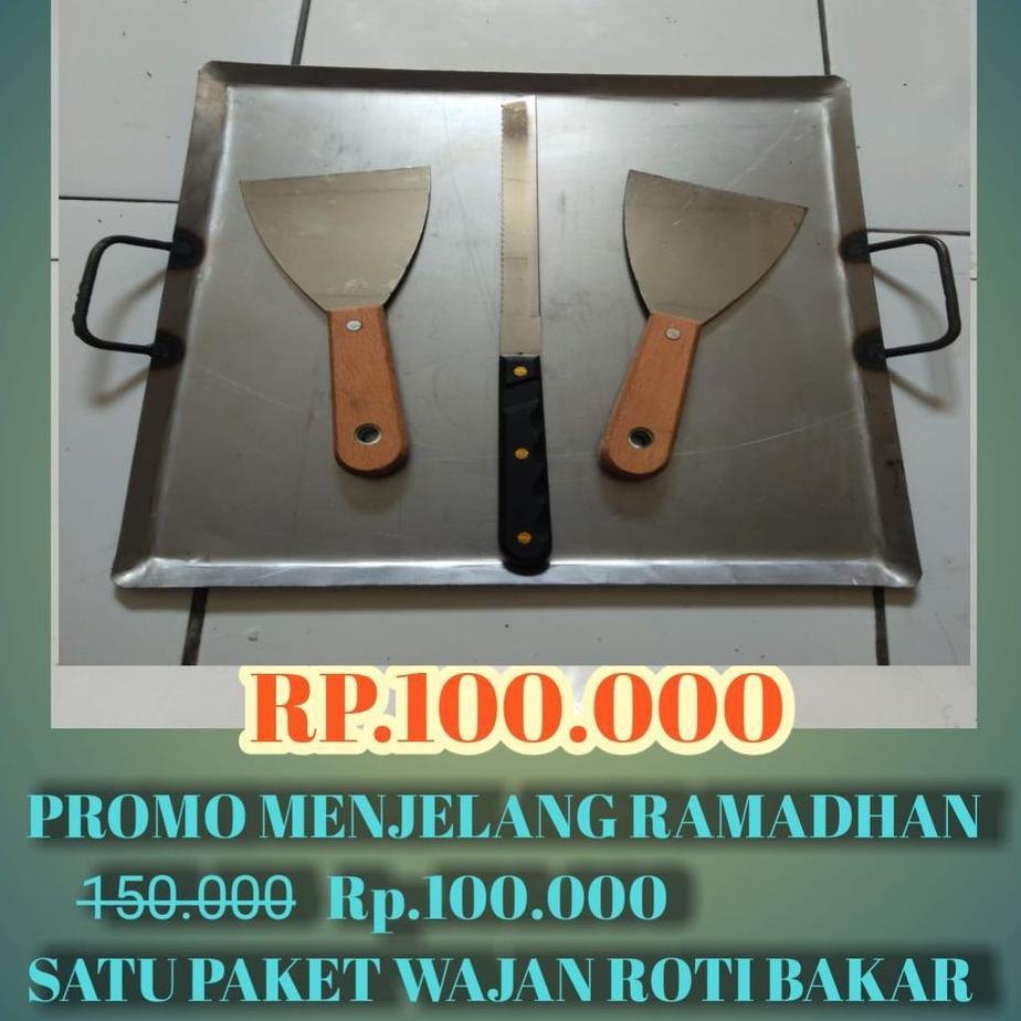 Wajan Set Roti Bakar Plus Pisau Roti Dan Kape Putih 35Cm X 35Cm