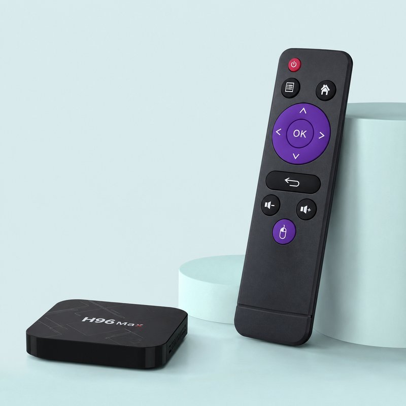 Remote TV Box H96 Max STB V11 RK3318 Q3 Mini Langsung Aktif Tombol Suara Hitam Ungu Pengganti