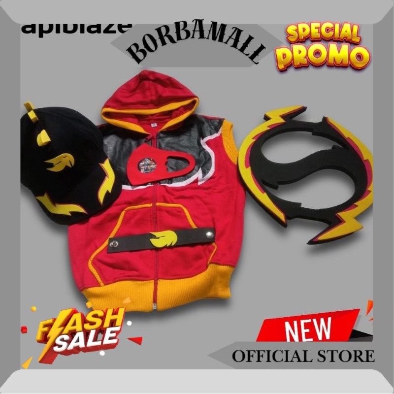 Rompi boboiboy api blaze set termurah/topi boboiboy original AKHSHOP
