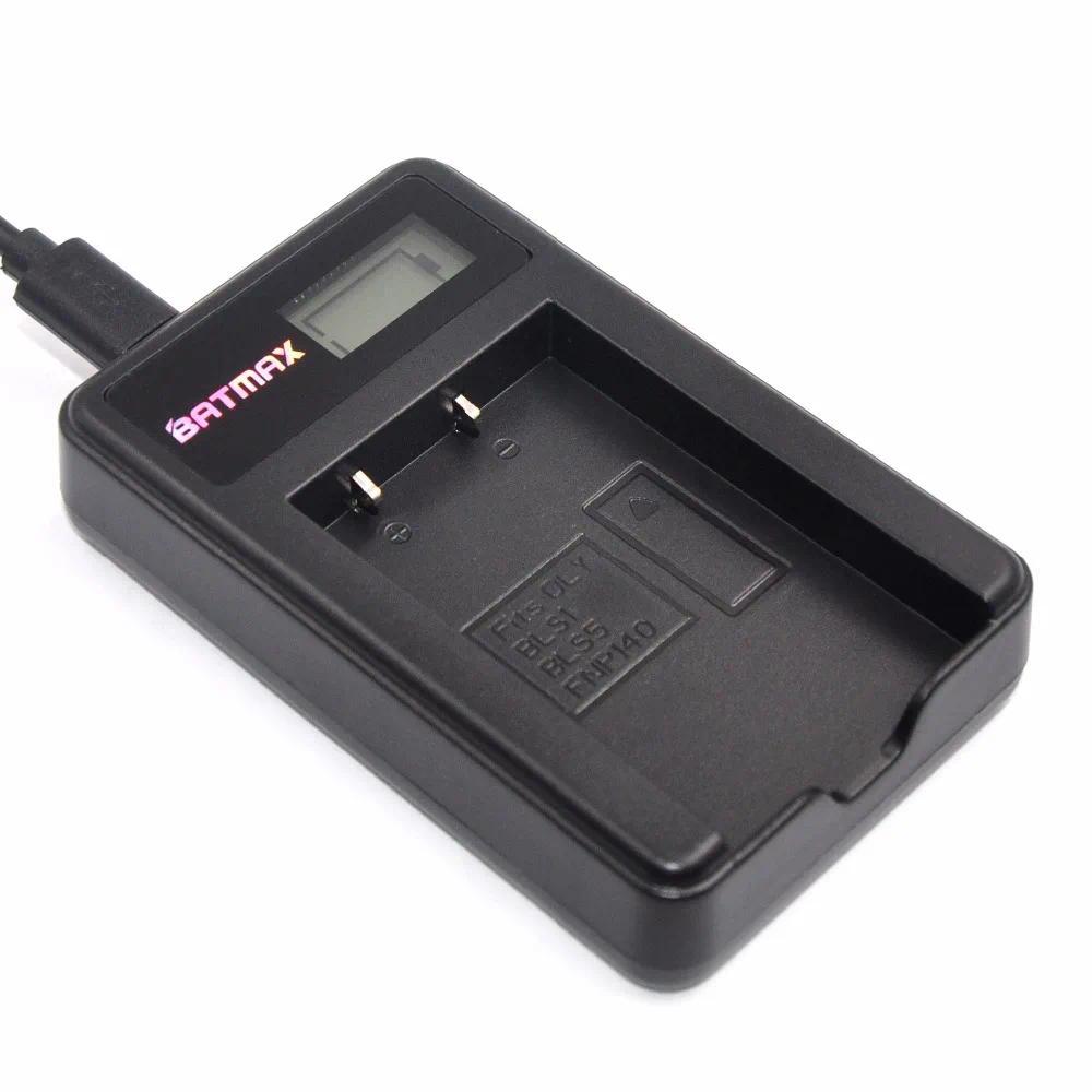 Battery LCD Display USB Charger  for OLYMPUS BLS 1 BLS1 BLS-1 Battery E-PL1 E400 E410 E420 E450 E620