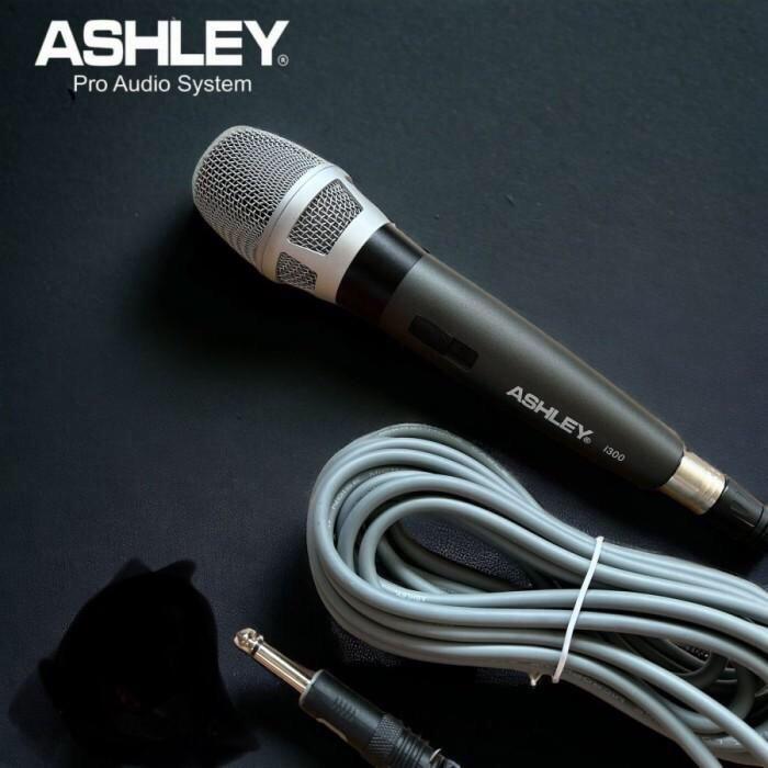 Original Mic Microphone Dynamic ASHLEY i300   mik kabel ashley i300 panjang kabel 5 meter